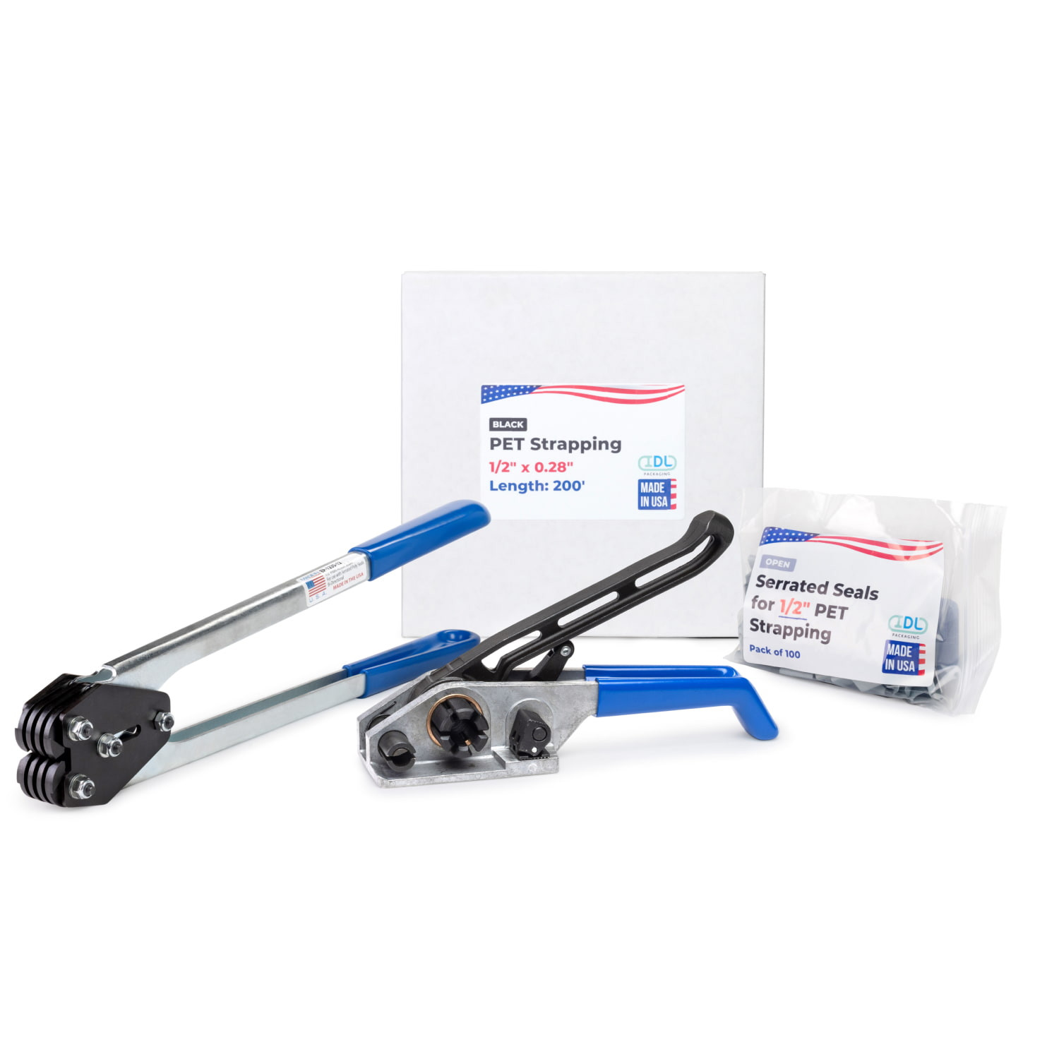 1/2" Polyester (PET) Strapping Kit, 760 lbs. Break Strength, USA Made
